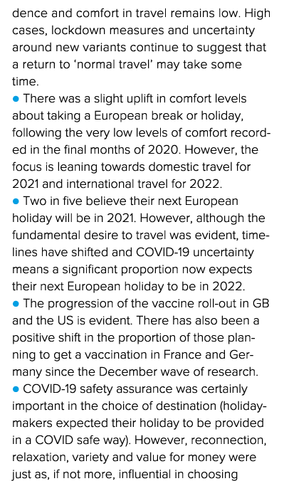 dence and comfort in travel remains low  High cases, lockdown measures and uncertainty around new variants continue t   