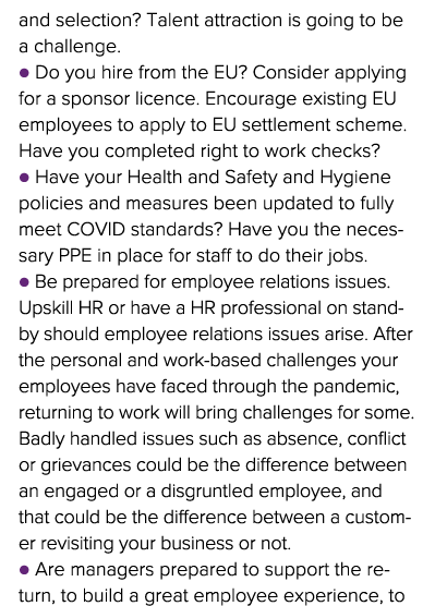 and selection  Talent attraction is going to be a challenge  l Do you hire from the EU  Consider applying for a spons   