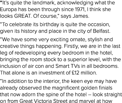  It s quite the landmark, acknowledging what the Europa has been through since 1971, I think she looks GREAT  Of cour   