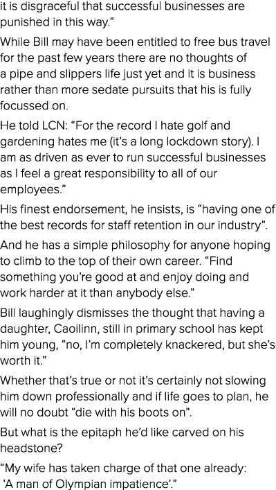 it is disgraceful that successful businesses are punished in this way   While Bill may have been entitled to free bus   