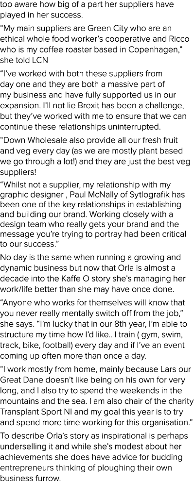 too aware how big of a part her suppliers have played in her success   My main suppliers are Green City who are an et   