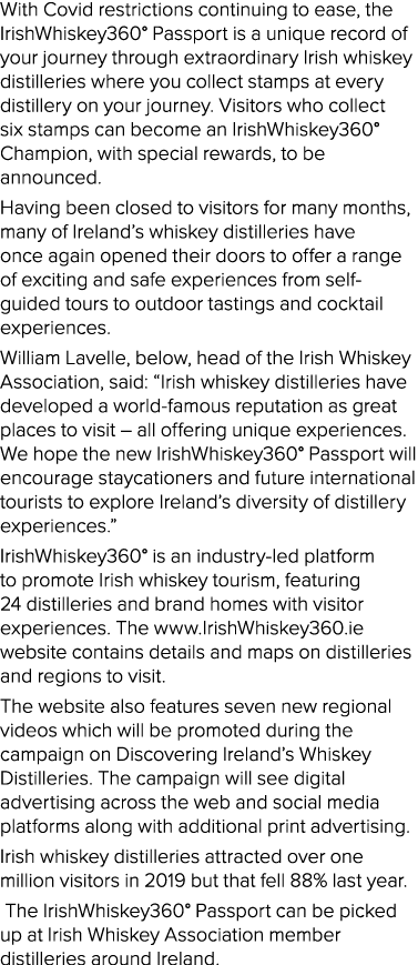 With Covid restrictions continuing to ease, the IrishWhiskey360  Passport is a unique record of your journey through    