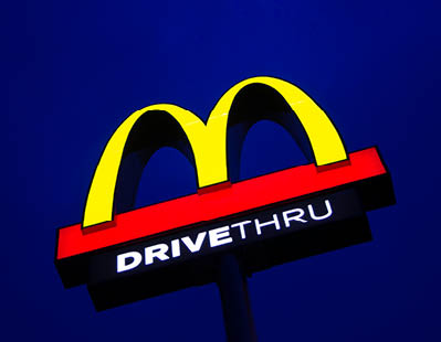 Rest Stop Motorway-Chachoengsao, Thailand  30 8  2016  A nice color of huge Mcdonald drivethru logo captured at the golden hour     