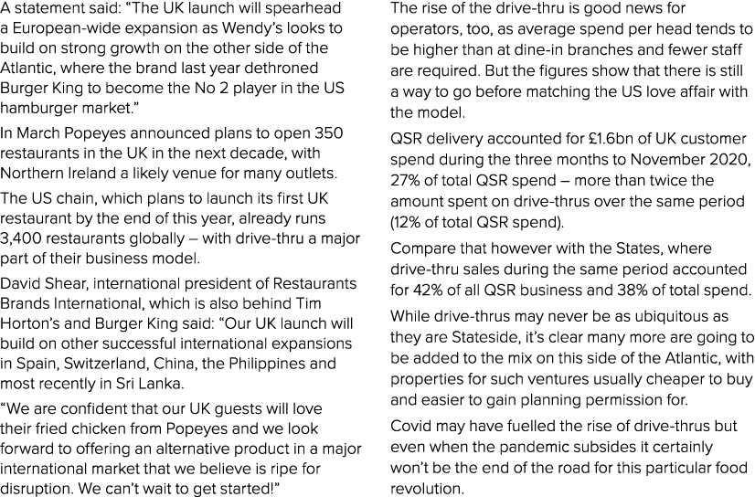 A statement said:  The UK launch will spearhead a European-wide expansion as Wendy s looks to build on strong growth    