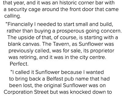 that year, and it was an historic corner bar with a security cage around the front door that came calling   Financial   