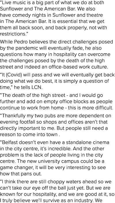  Live music is a big part of what we do at both Sunflower and The American Bar  We also have comedy nights in Sunflow   