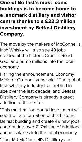 One of Belfast s most iconic buildings is to become home to a landmark distillery and visitor centre thanks to a  22    