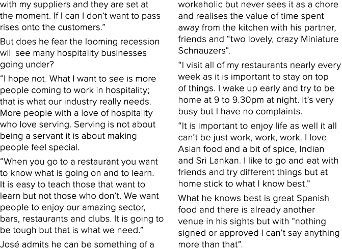 with my suppliers and they are set at the moment  If I can I don t want to pass rises onto the customers   But does h   