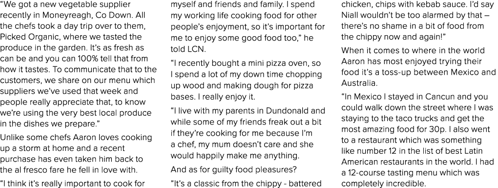  We got a new vegetable supplier recently in Moneyreagh, Co Down  All the chefs took a day trip over to them, Picked    