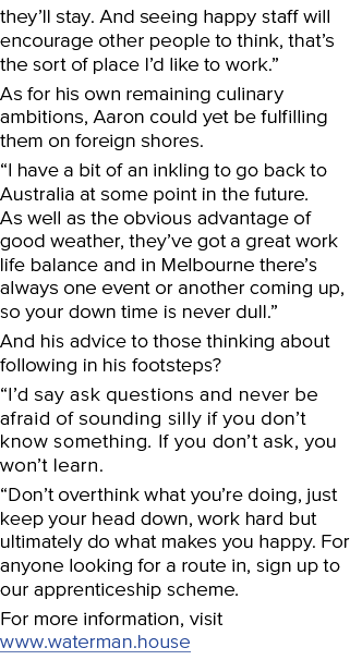 they ll stay  And seeing happy staff will encourage other people to think, that s the sort of place I d like to work    