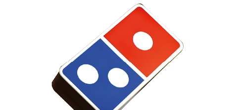 Kiev   Ukraine - 03 12 19: Sign of Domino's Pizza restaurant on night street