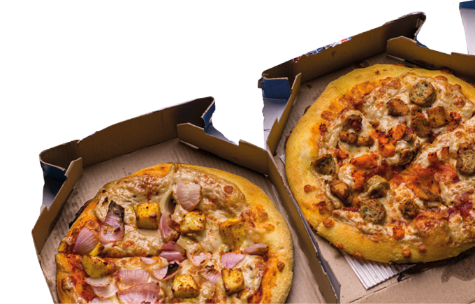 West Bangal, India - August 21, 2021 : Dominos pizza on box stock image 