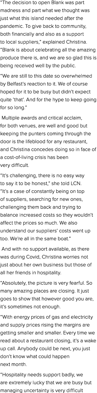 “The decision to open Blank was part madness and part what we thought was just what this island needed after the pand...