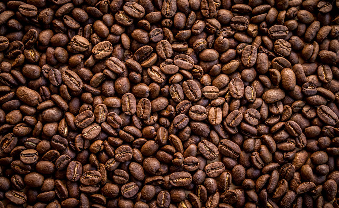 Roasted coffee beans background