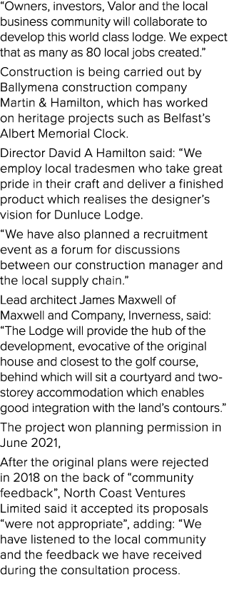“Owners, investors, Valor and the local business community will collaborate to develop this world class lodge. We exp...