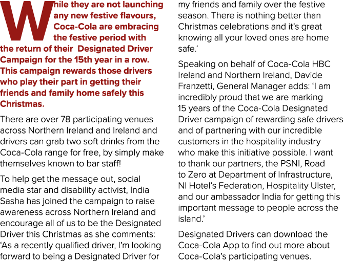 While they are not launching any new festive flavours, Coca-Cola are embracing the festive period with the return of ...