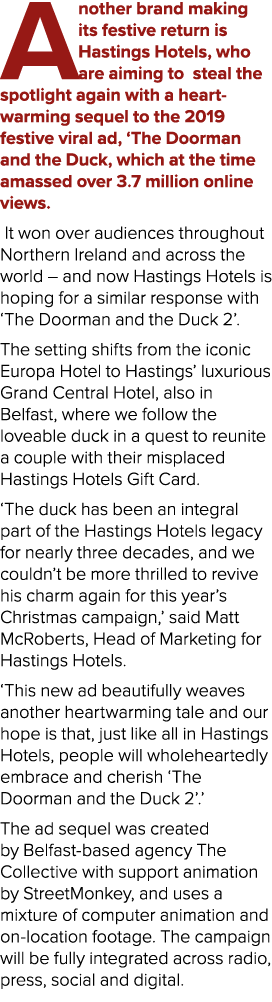 Another brand making its festive return is Hastings Hotels, who are aiming to steal the spotlight again with a heart-...