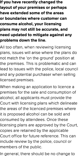If you have recently changed the layout of your premises or perhaps have extended some of the areas or boundaries whe...