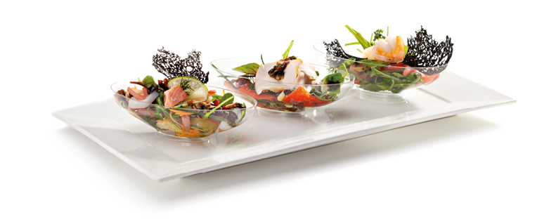 Buffet Seafood Salad on White Dish