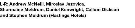 L-R: Andrew McNeill, Miroslav Jezovica, Sharmaine Meldrum, Daniel Kenwright, Callum Dickson and Stephen Meldrum (Hast...