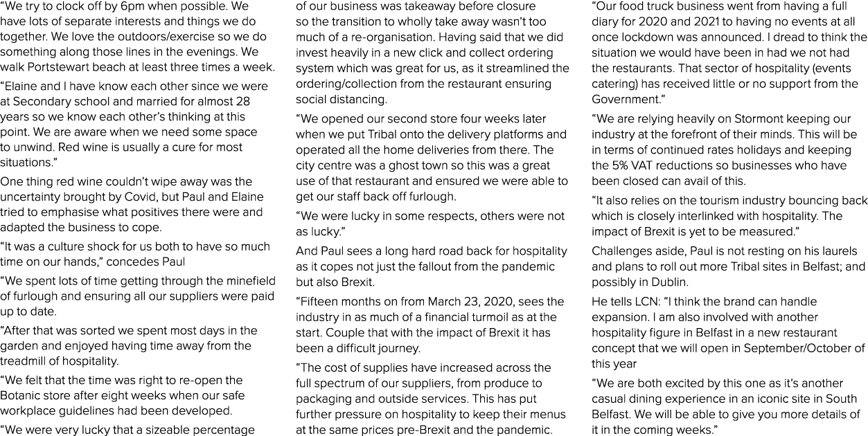  We try to clock off by 6pm when possible  We have lots of separate interests and things we do together  We love the    