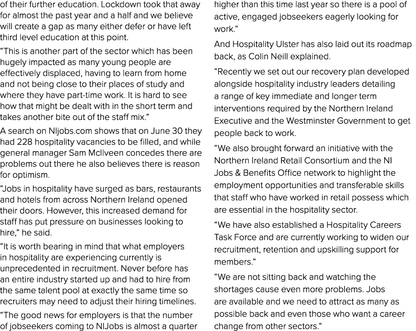 of their further education  Lockdown took that away for almost the past year and a half and we believe will create a    