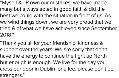  Myself & JP own our mistakes, we have made many but always acted in good faith & did the best we could with the situ   