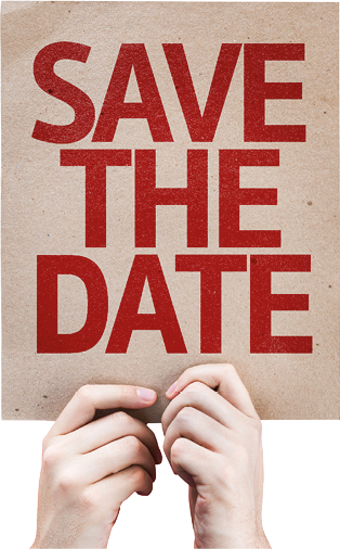 Save The Date card isolated on white background