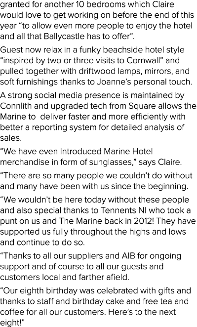granted for another 10 bedrooms which Claire would love to get working on before the end of this year  to allow even    