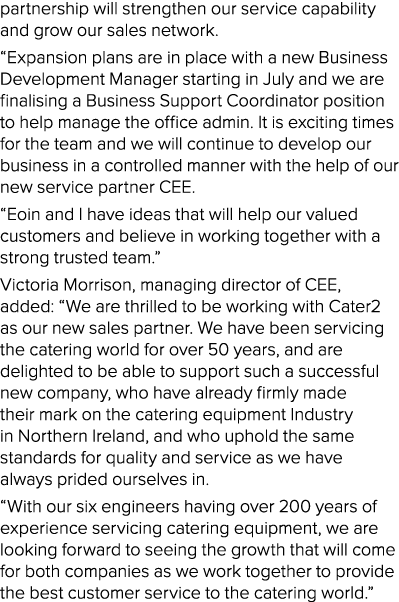 partnership will strengthen our service capability and grow our sales network   Expansion plans are in place with a n   