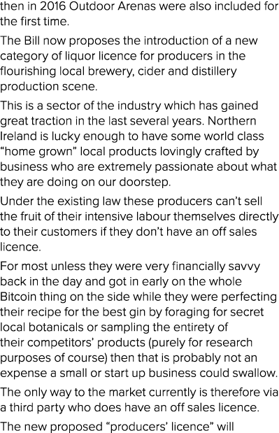 then in 2016 Outdoor Arenas were also included for the first time  The Bill now proposes the introduction of a new ca   