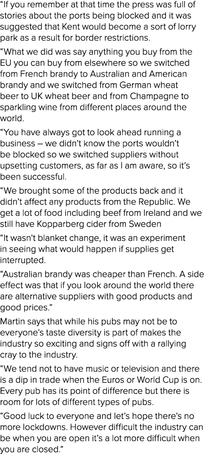  If you remember at that time the press was full of stories about the ports being blocked and it was suggested that K   