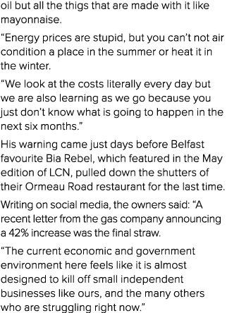 oil but all the thigs that are made with it like mayonnaise   Energy prices are stupid, but you can t not air conditi   