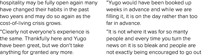 hospitality may be fully open again many have changed their habits in the past two years and may do so again as the c   