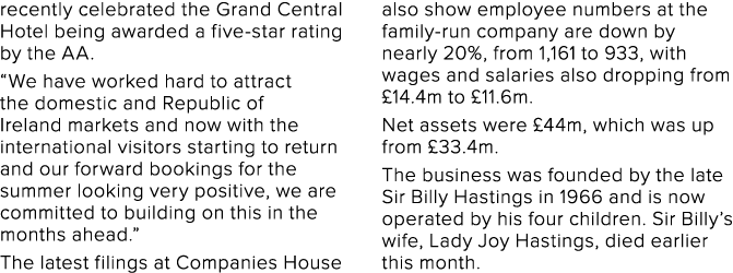 recently celebrated the Grand Central Hotel being awarded a five-star rating by the AA   We have worked hard to attra   