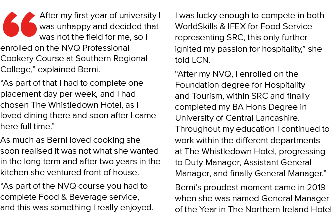  After my first year of university I was unhappy and decided that was not the field for me, so I enrolled on the NVQ    