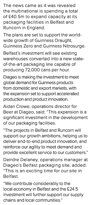 The news came as it was revealed the multinational is spending a total of  40 5m to expand capacity at its packaging    
