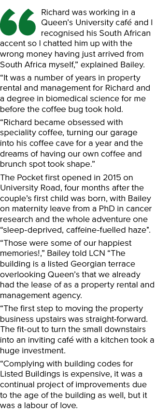  Richard was working in a Queen s University café and I recognised his South African accent so I chatted him up with    
