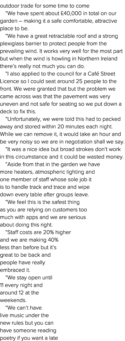 outdoor trade for some time to come  We have spent about  40,000 in total on our garden   making it a safe comfortabl   
