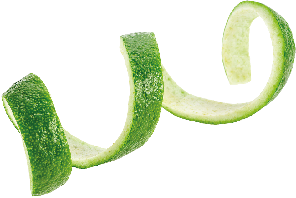 Lime skin isolated on white background