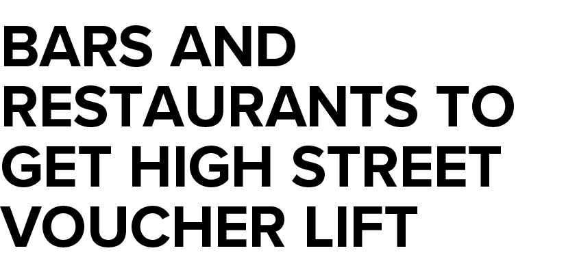 Bars and restaurants to get high street voucher lift