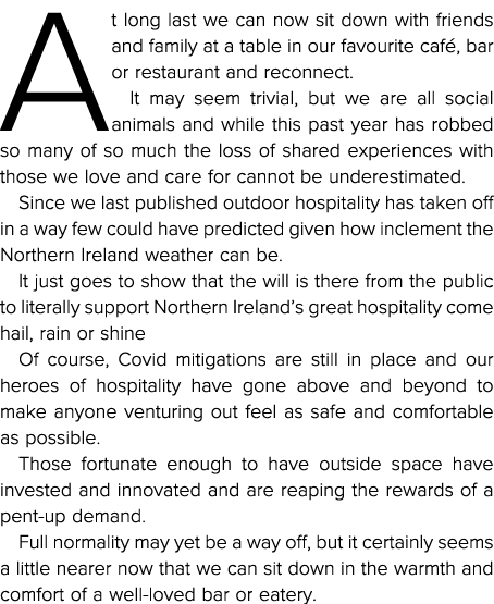 At long last we can now sit down with friends and family at a table in our favourite café, bar or restaurant and reco   