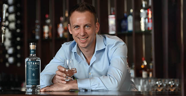 HIGH SPIRITS:  Following a hugely successful launch into the whiskey market last year, Belfast-based Titanic Distillers is expanding its spirits portfolio with the introduction of Titanic Distillers Premium Irish Vodka   Titanic Distillers director Stephen Symington unveiled the innovative new vodka which, instead of being a traditional potato or grain-based spirit, is distilled using the finest hand-picked Irish sugar beet from Co Wexford and Co Antrim and cut with pure local spring water from Co Down   Distributed by Craigavon-based United Wines, Titanic Distillers Premium Irish Vodka is available in a 70cl bottle (40% ABV) and will be launched exclusively in the On-Trade, to be followed with an Off-Trade launch later in the year 