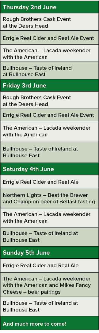 Thursday 2nd June,Rough Brothers Cask Event at the Deers Head,Errigle Real Cider and Real Ale Event,The American   La   