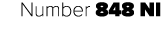 Number 848 NI