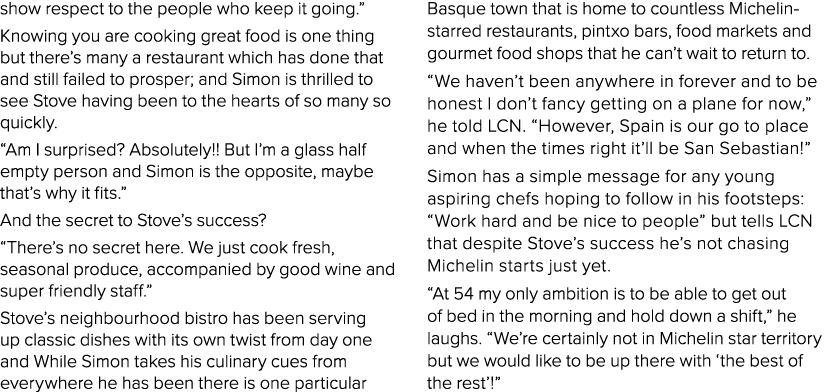 show respect to the people who keep it going   Knowing you are cooking great food is one thing but there s many a res   