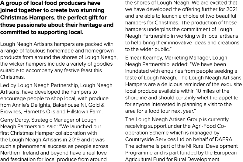 A group of local food producers have joined together to create two stunning Christmas Hampers, the perfect gift for t   