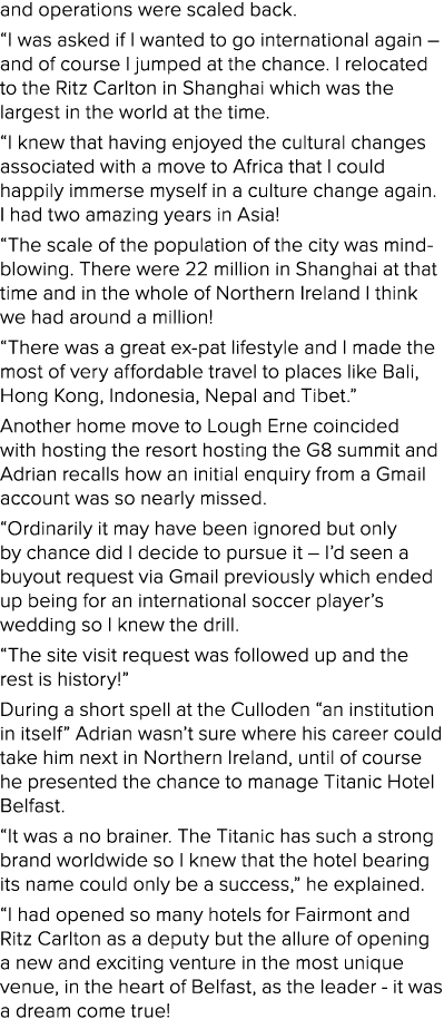 and operations were scaled back   I was asked if I wanted to go international again   and of course I jumped at the c   