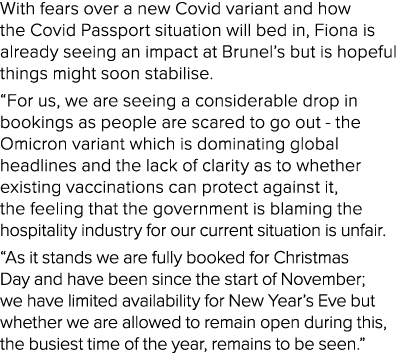 With fears over a new Covid variant and how the Covid Passport situation will bed in, Fiona is already seeing an impa   