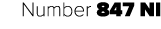 Number 847 NI